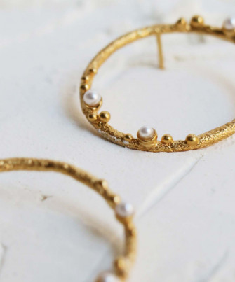 Pendientes circulares dorados Guspira