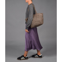 Bolso de hombro grande de piel lavada THB Arrow