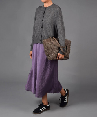 Bolso de hombro grande de piel lavada THB Arrow