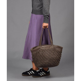 Bolso de hombro grande de piel lavada THB Arrow