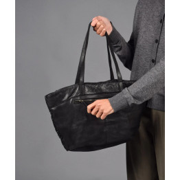 Bolso de hombro grande de piel lavada THB Arrow