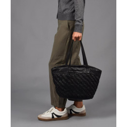 Bolso de hombro grande de piel lavada THB Arrow