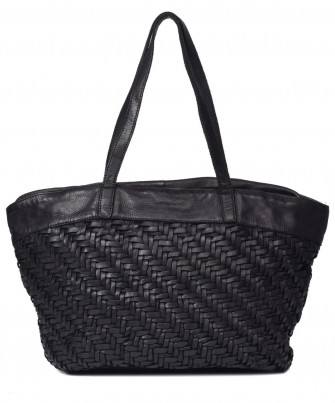 Bolso de hombro grande de piel lavada THB Arrow