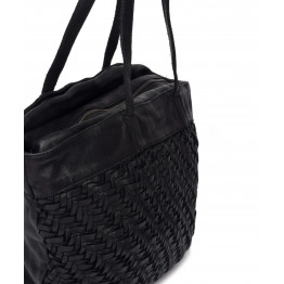 Bolso de hombro grande de piel lavada THB Arrow